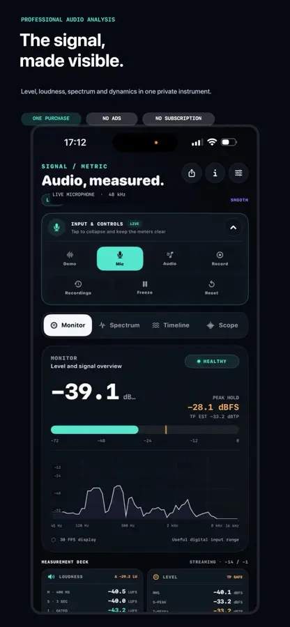 SignalMetric app preview